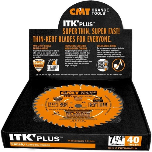 CMT P07024-X10 ITK Plus schneller Rahmen 7-1/4 Zoll 24 Zähne 5/8 Bohrungen Sägeblatt 10er-Pack - Bild 4 von 4