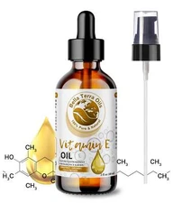 Organic Pure Vitamin E Oil - 2oz | Natural Antioxidant-Rich Oil for Skin, Hair &