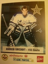 SUDBURY WOLVES 1998/99 UNCUT SHEET MIKE FISHER ANDREW RAYCROFT OHL CHL MCGATTON 