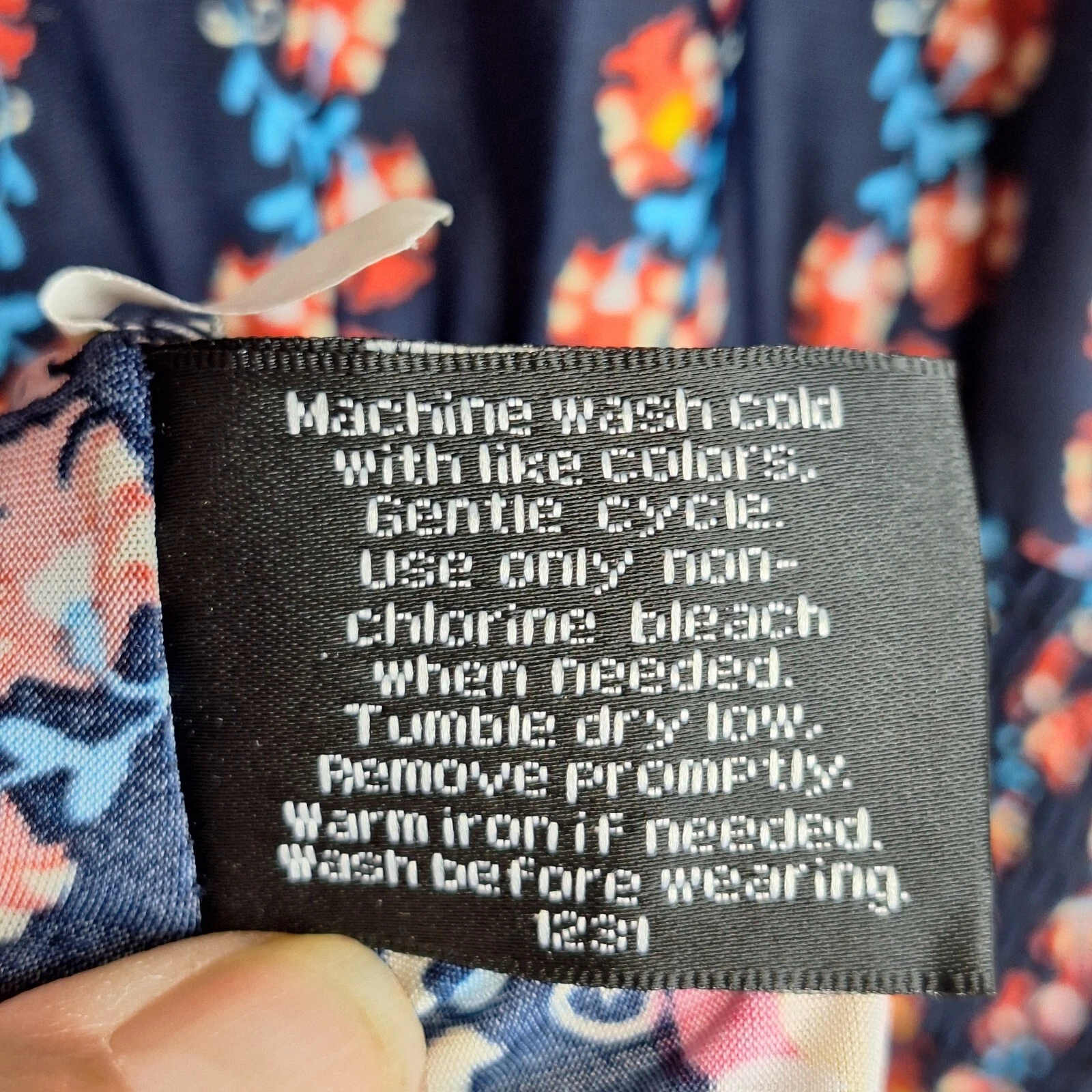 VETEMENTS Abito midi donna Lildy doppio V nappa cravatta scollo taglia 2XL 3XL blu maglia floreale