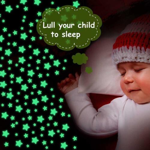 100 Pcs 3D Wall Glow In The Dark Stars Stickers Kids Nursery Room DIY Hot P0 - Picture 2 of 14
