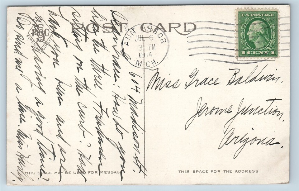 Postcard MI Ann Arbor Alumni Memorial Building University of Michigan