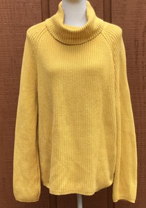 Lands 'End Feminina Grande Chunky Knit amarelo-mostarda Suéter Gola Alta aconchegante | eBay