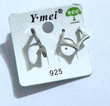 Women's Star Hoop Earrings Geometric Bottom Hollow Silver Shape