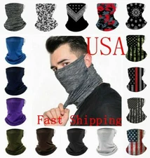 Face Mask Covering Reusable Washable Breathable Bandana Gaiter Cover w Loops Ear