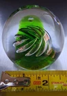 Vintage Blenko Corkscrew Green Glass Paperweight