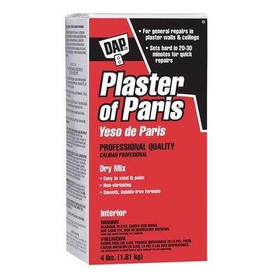 DAP 10318 Plaster of Paris Dry Mix 4 lbs. for Wall & Ceiling Repairs (Pack of 6)
