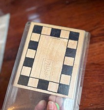 Stampin' Up Bold Check Frame Stamp Retired Vintage Original Style
