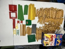 Vintage Lincoln Logs Playskool 240 Pieces. Large Lot Building Block  Acessories