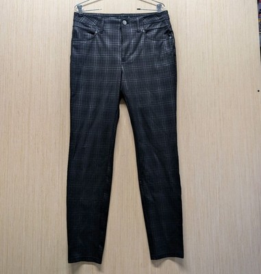 Simply Vera Vera Wang Skinny Ponte Jeans Womens Sz 14 Black Plaid Pants 32 x 29