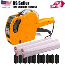 8 Digits Price tag Gun with 10000 Sticker Labels and 10 Ink Refill Marker Yellow