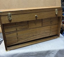 Large 8 Drawer Wooden Machinist Tool Box Jewelry Box Felt Lined