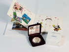 Lot Of 2: Valentines/Christmas Mickey Mouse One Troy oz .999 Fine Silver Coins