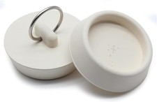 2 Pcs White Rubber Drain Stopper Fits 1-5/8 Inch to 1-3/4 Inch, Bathtub Drain...