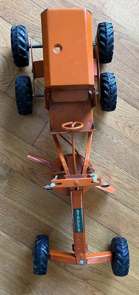 Structo 1950’s Pressed Steel Orange Road Grader 18” Toy Vintage - Image 4 of 4