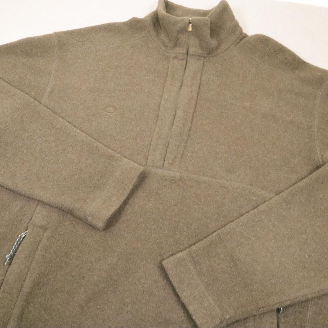 Mountain Hard Wear 1/4 Zip Pullover Mens XL Green Wool Blend Fleece Sweater