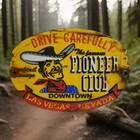 Vintage Pioneer Club Porcelain Sign Las Vegas Nevada Casino Gambling Gas Oil