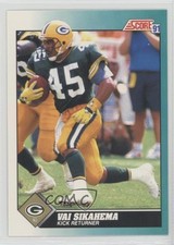 1991 Score Rookie & Traded Vai Sikahema #44T 0a3