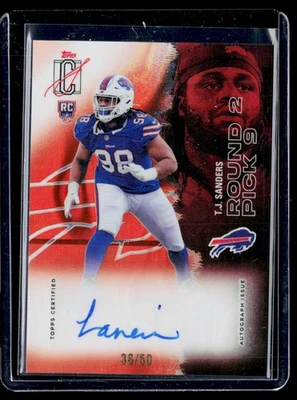 T.J. Sanders RC Auto Orange Lava #218 2025 Topps Signature Class Football - Bild 1 von 2