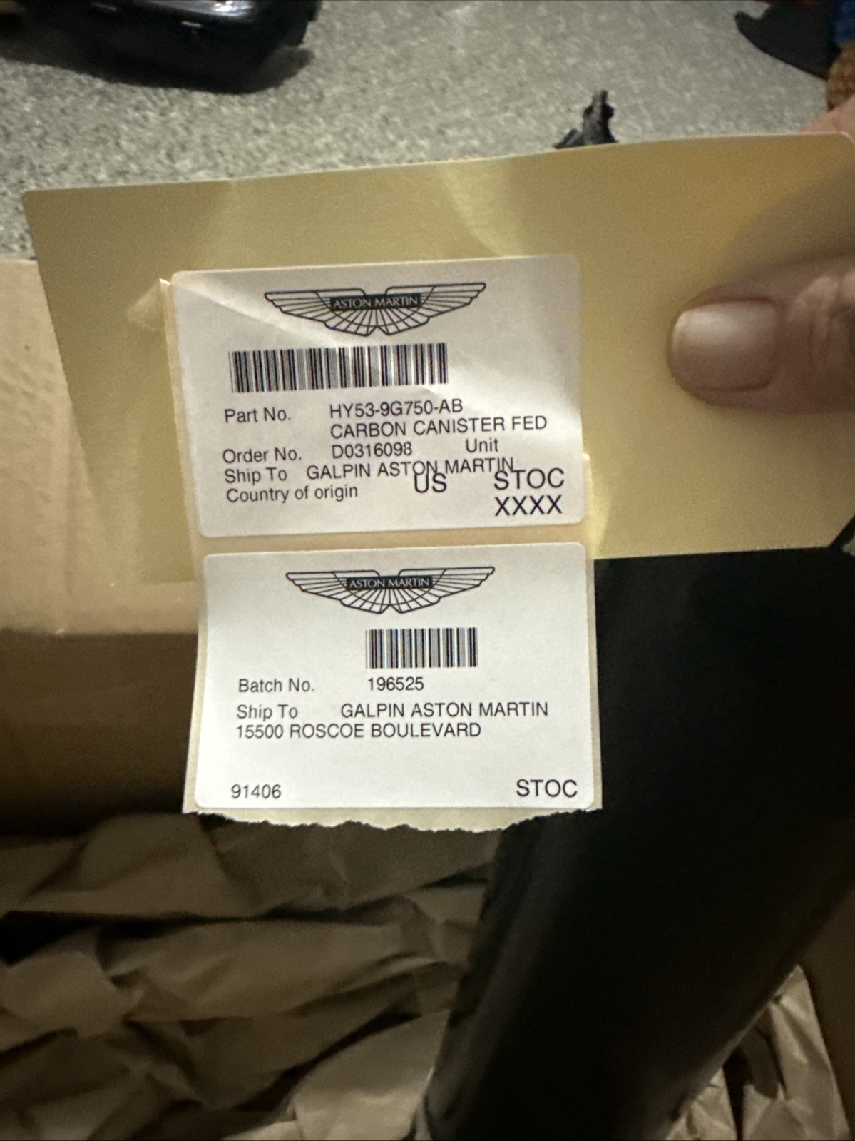 New 17-23 Aston Martin DB11 Fuel V12 Smog Charcoal Canister Evaporator OEM