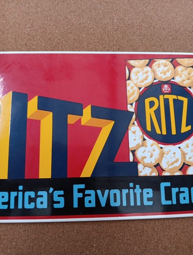 Vintage Ande Rooney Porcelain Enamel Advertising Sign Ritz Cracker 13x7 - Picture 4 of 7
