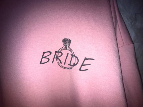 EUC Women's BRIDE Pullover Crew Neck L/S Sweatshirt I SAID YES Pink Soft Cozy L - Picture 3 of 6