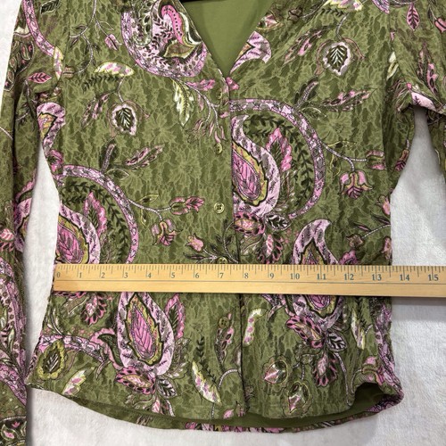 Vintage Y2K INC International Concepts Women S Mesh Lace Overlay Button Blouse - Picture 10 of 14