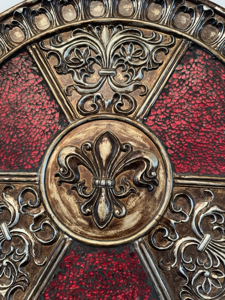 Placa/cargador decorativo flor de lis de colección mosaico decoración del hogar regencia Y2K (usado) Foto 3 de 4