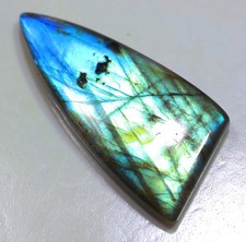 79 Ct 7X24X50 mm Natural Green Fire Labradorite Fancy Cabochon Gemstone QY-219