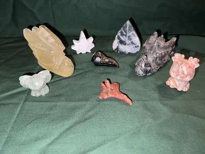   8 PC LOT CRYSTAL MINERAL DRAGON SKULL & MORE MIXED MATERIAL!