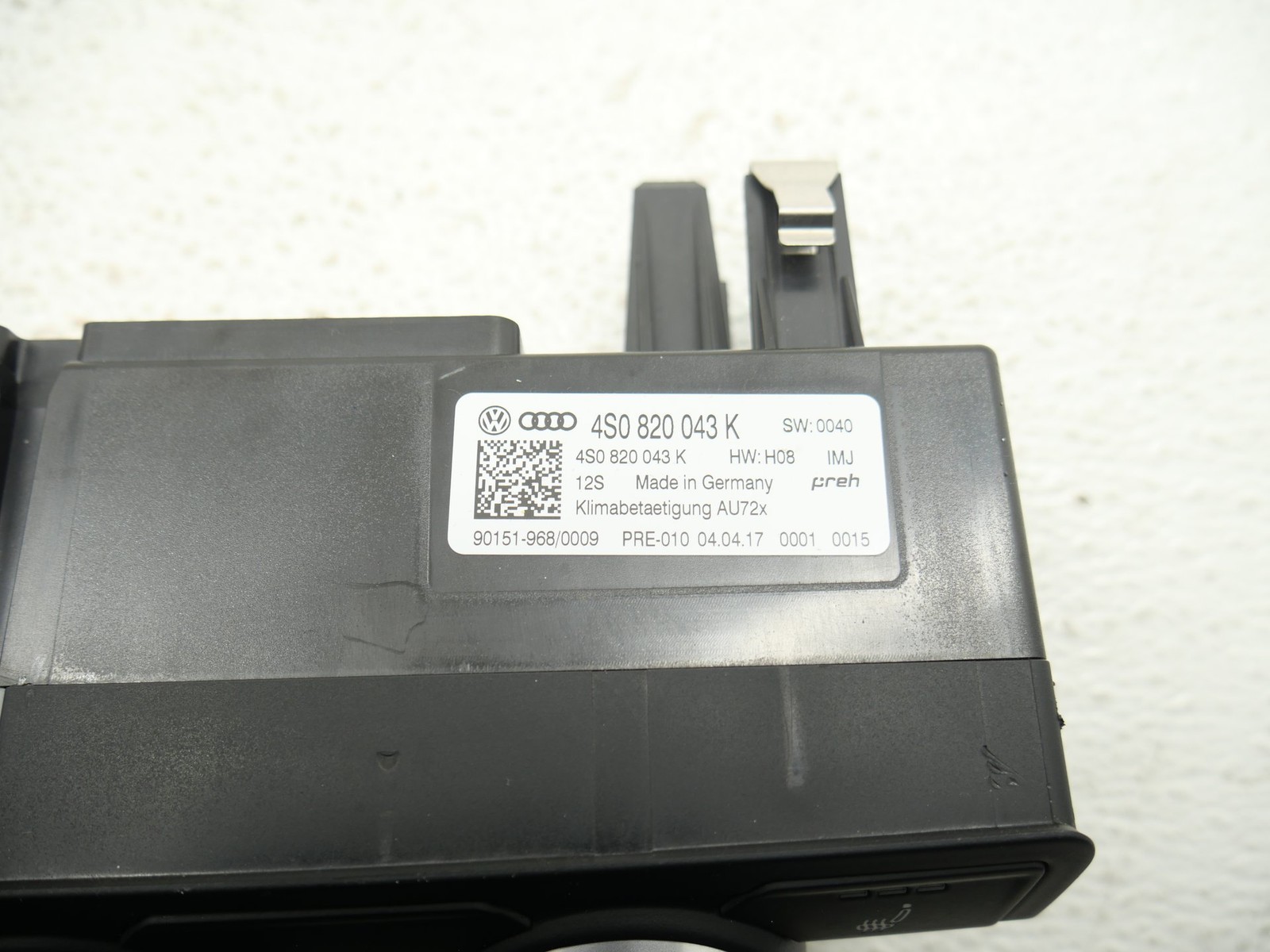 Audi R8 Spyder 2017-2023 Air conditioning switch knob P/N 4S0820043K