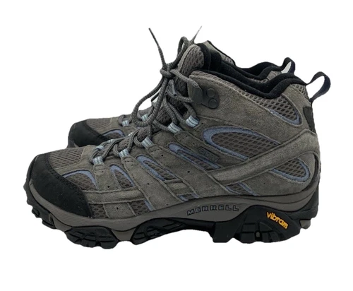 MERRELL MOAB 2 MID Waterproof Hiking Boots Women’s Size US 8.5 Gray Blue