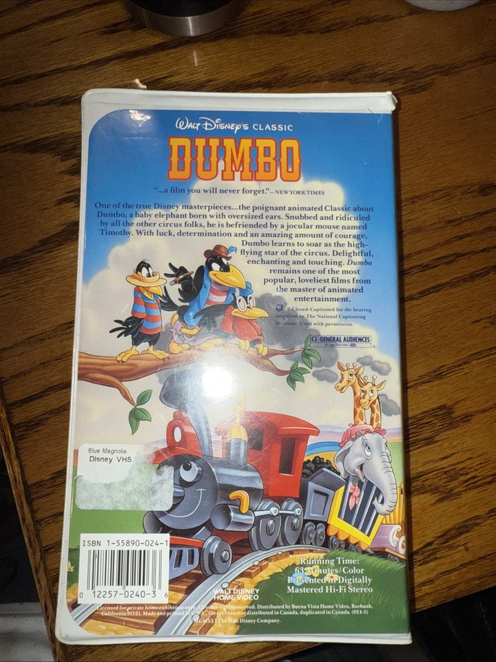 🔥RARE - Disney 'BLACK DIAMOND' Dumbo - VHS - RARE❗👀 — 第 2/3 张图片