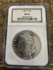 Title: 1881-S Morgan Silver Dollar $1 - NGC MS63 - Great Luster