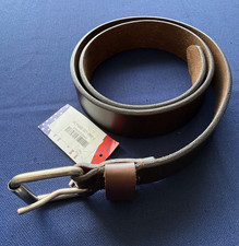 Full Grain Steerhide Brown 1.5 inch Roller Buckle Belt Made in USA Men's Size 36