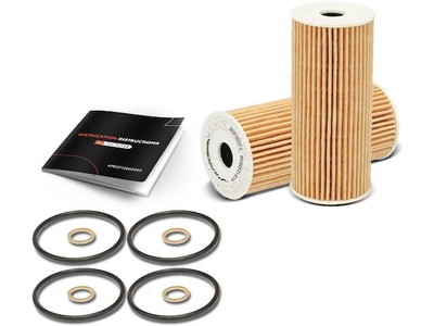 Engine Oil Filter Set For 17-23 Genesis Kia Stinger G90 G80 G70 K900 3.3L JP47J2