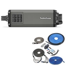 Rockford Fosgate M5-1500X5 Channel Marine Amplifier with NVX 4 Gauge Amp Kit