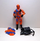 Vtg 1989 G.I. Joe Alley Viper Action Figure w/ Shield Backpack