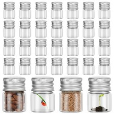 50 Pcs 5 ml Mini Glass Bottles with Aluminum Cap Tiny Jars Mini Glass Jars Sm...
