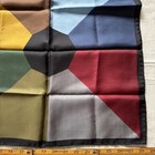 Silk Ashear Geometric Pocket Square Scarf Hand Rolled Italy 18” — photo 9