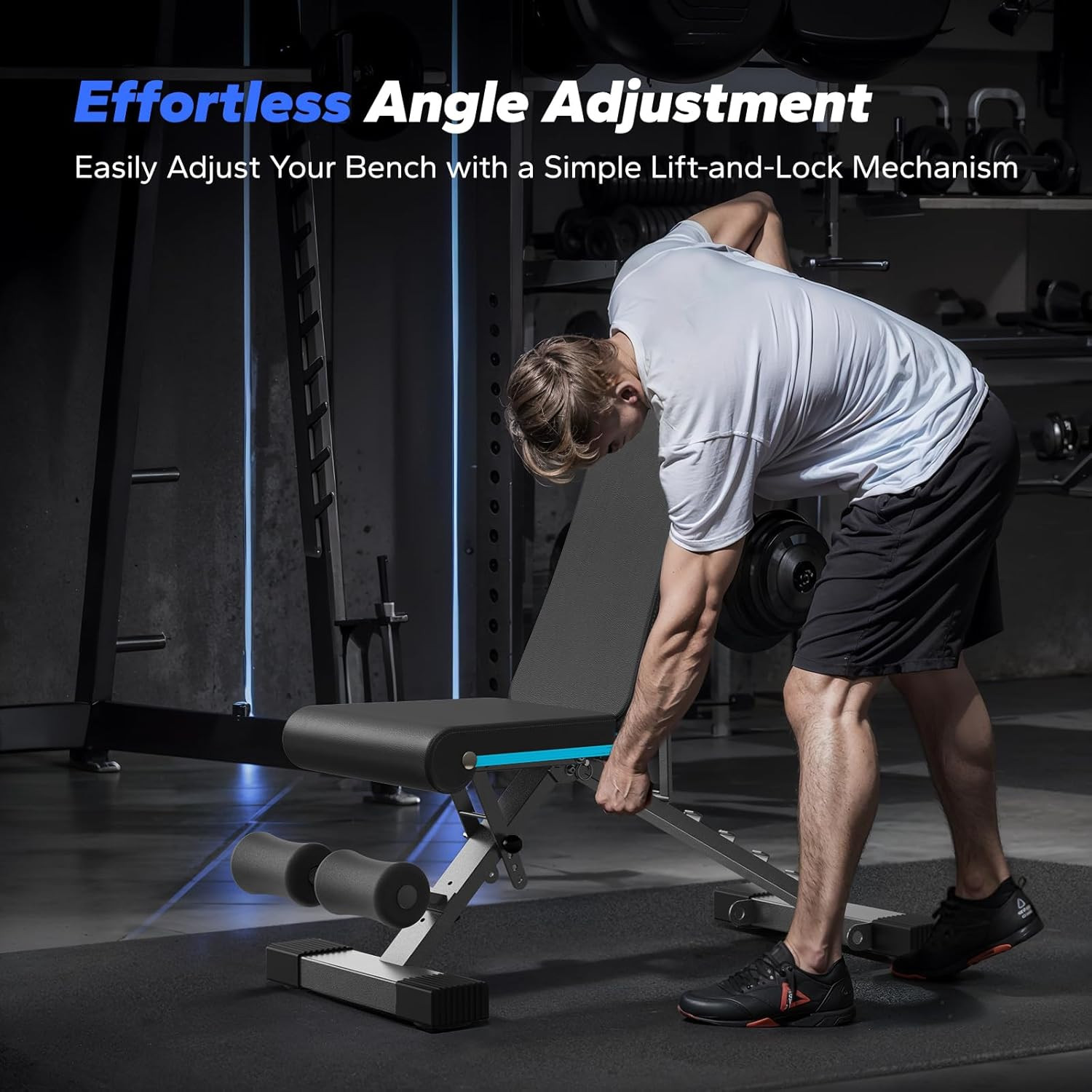 Weight Bench, Foldable Weight Benches for Home Gym with 990 LBS, Adjustable Weig