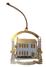 James K. Polk Home. Columbia, Tennessee Christmas Tree Ornament. Brass.