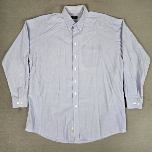 Gitman Bros, Vintage Gitman Bros Shirt Mens 2XLT Tall Blue Gingham Microcheck USA Made *READ