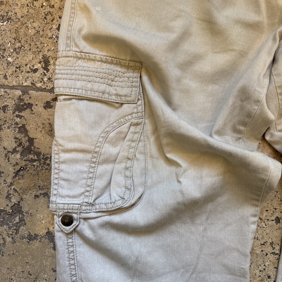 Vintage Caffeine Raver Skater Pants 34 Waist Cargo Pockets Khaki 
