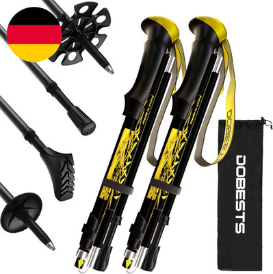 DOBESTS Wanderstöcke, Nordic Walking Stöcke Aluminium, Mit Extra Gummipuffer Und