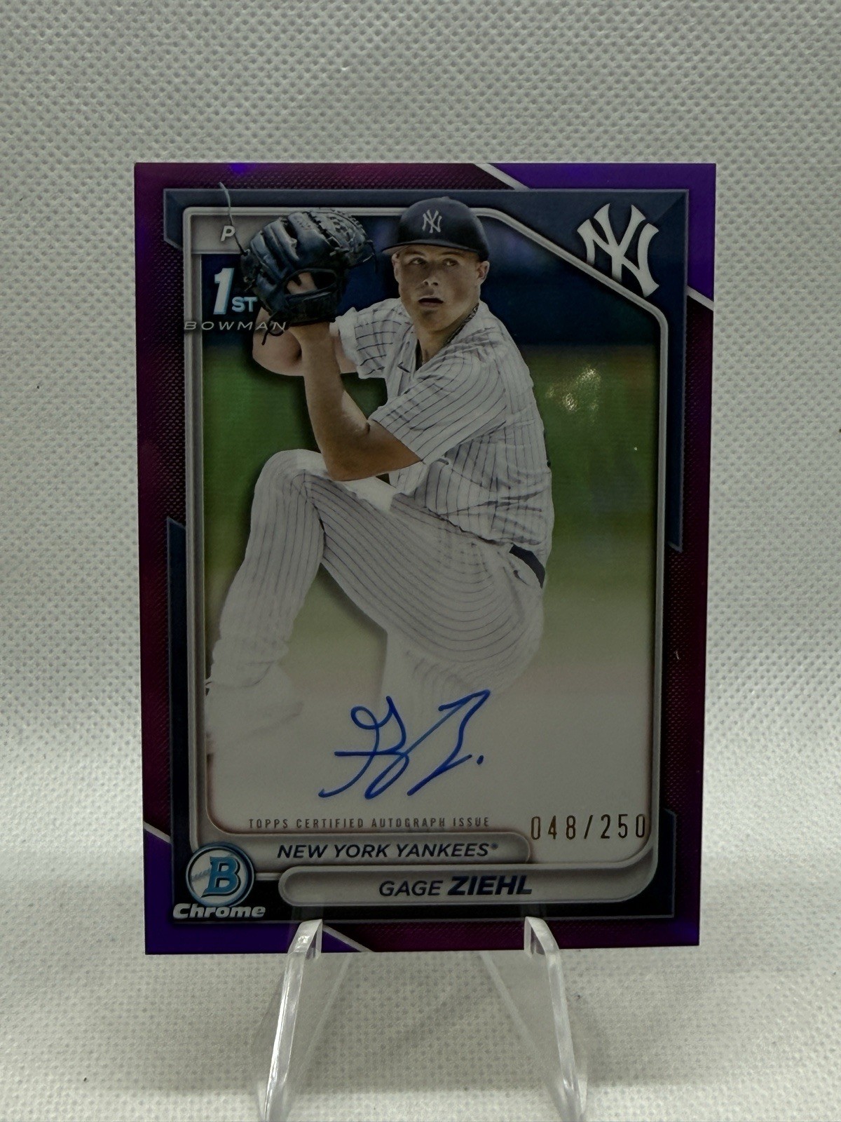 Gage Ziehl 2024 Bowman Draft 1st Chrome Purple Auto /250  #CPA-GZ