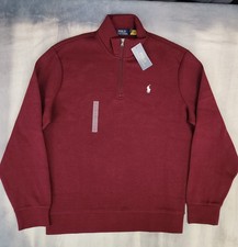 Polo Ralph Lauren Quarter Zip Red Pullover Sweater Men's Large New