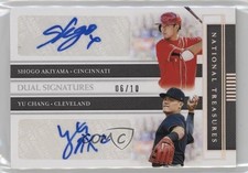 2020 Panini National Treasures Holo Silver 6/10 Shogo Akiyama Yu Chang Auto oh4