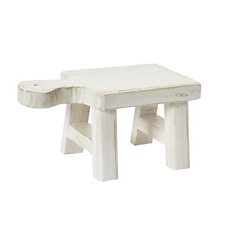 Decorative Textured Wood Pedestal, White Home Decor Accent