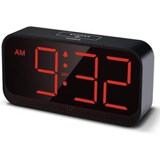 Battery Operated Digital Alarm Clock for Bedroom and Travel Cordless Compact
